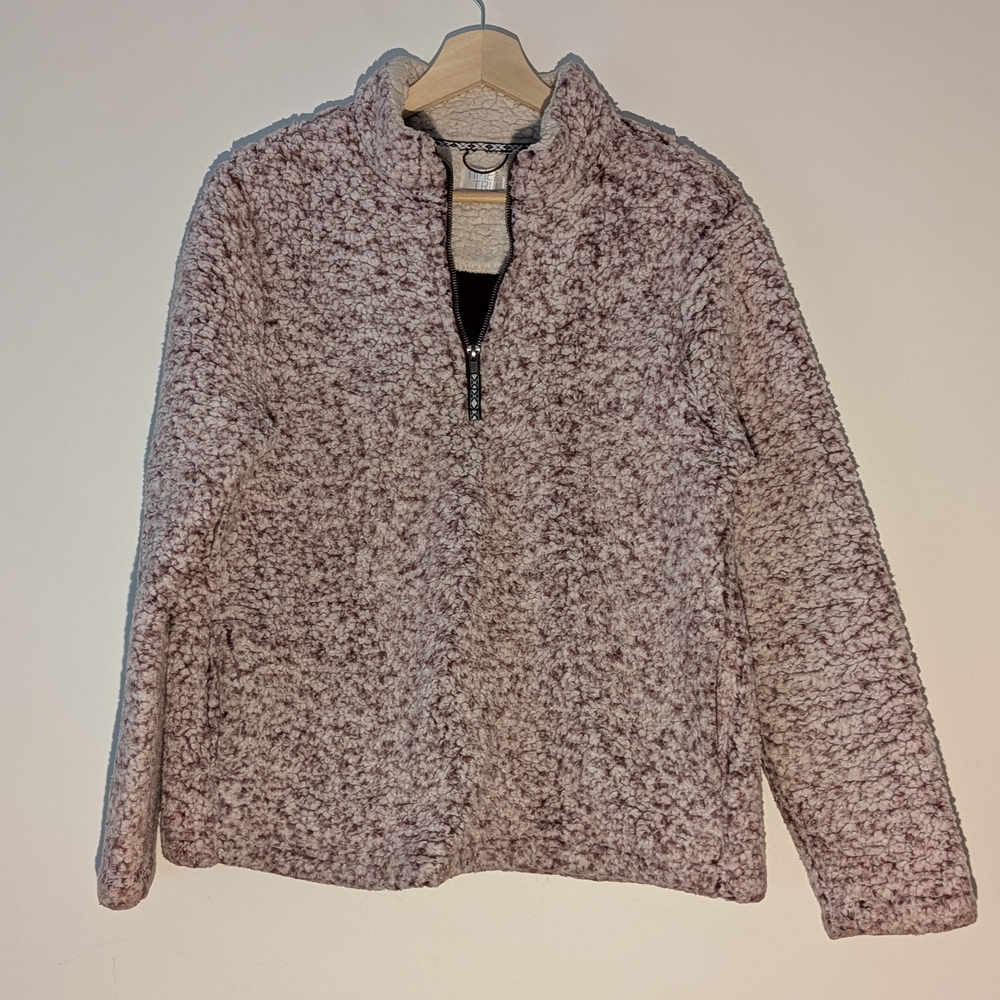 Time and Tru Teddy Jacket - Cream and Brown
